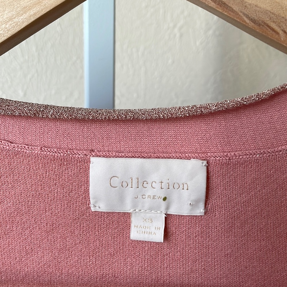 J.Crew Collection pretty rose double knit lurex cardigan - Picture 14 of 16